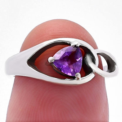 Modern Design Minimalist Trillion Gemstone Ring Solid 925 Silver Jewelry DGR1136 R-1177