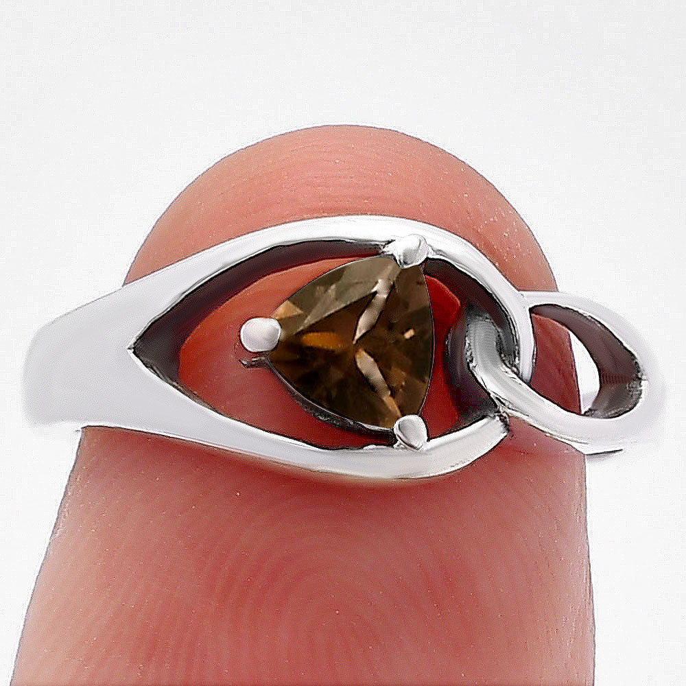 Modern Design Minimalist Trillion Gemstone Ring Solid 925 Silver Jewelry DGR1136 R-1177