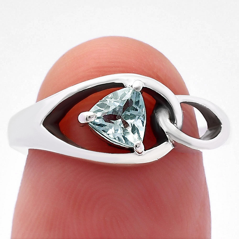 Modern Design Minimalist Trillion Gemstone Ring Solid 925 Silver Jewelry DGR1136 R-1177