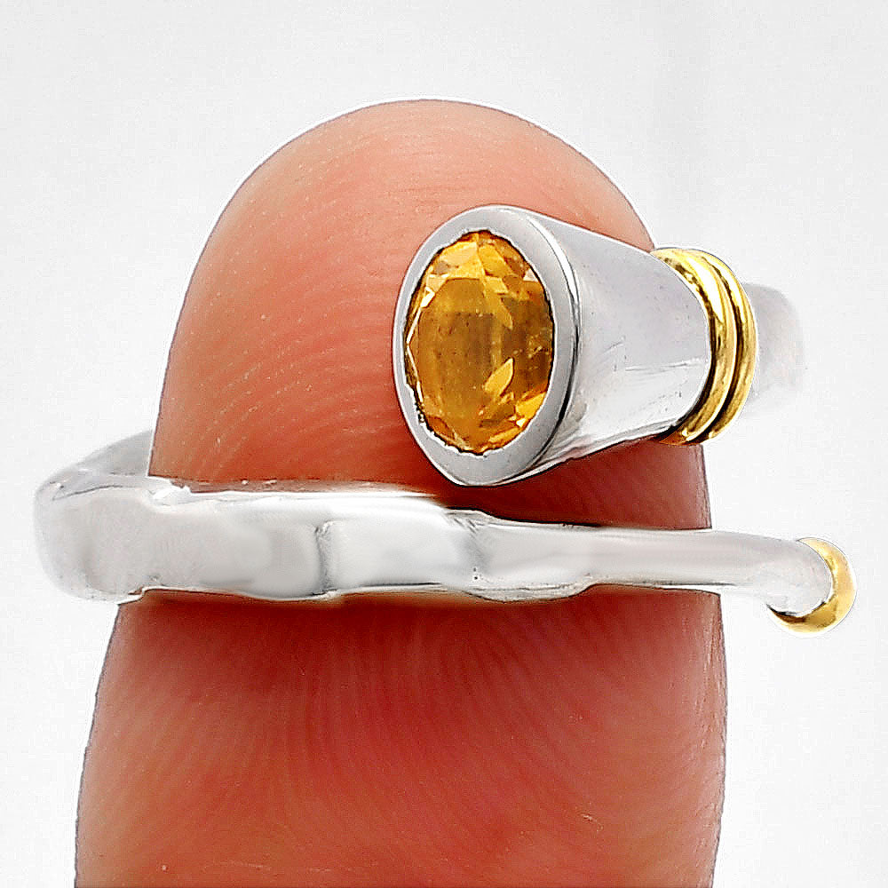 Two Tone Natural Birth Gemstone Band Spiral Ring 925 Silver Gold Accent DGR1138 R-1248