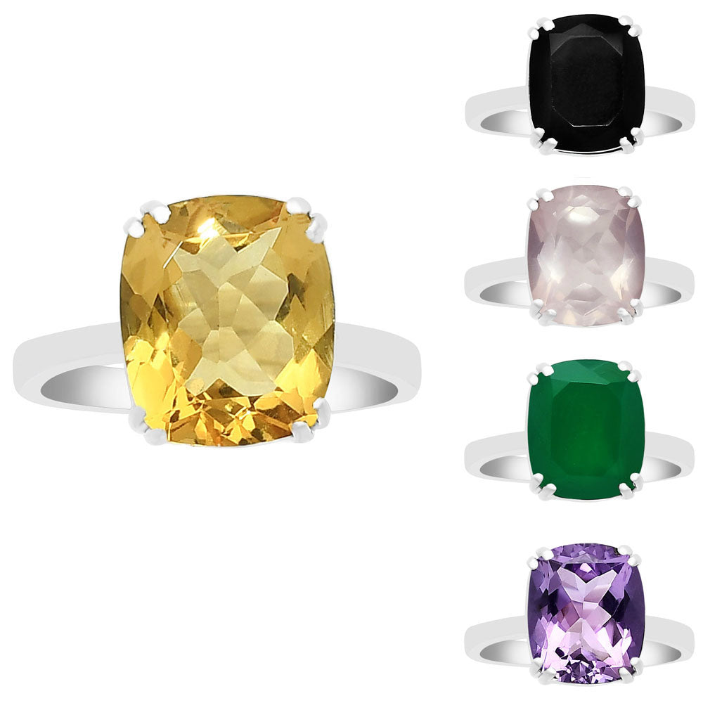 Elegant Cushion Cut Gemstone Ring 925 Sterling Silver Handmade Jewelry DGR1139 R-1020
