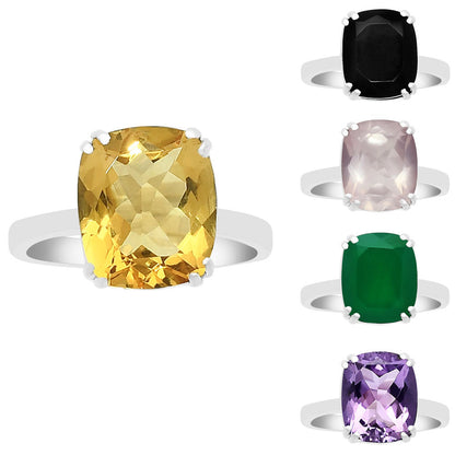 Elegant Cushion Cut Gemstone Ring 925 Sterling Silver Handmade Jewelry DGR1139 R-1020