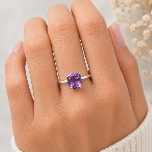 Elegant Cushion Cut Gemstone Ring 925 Sterling Silver Handmade Jewelry DGR1139 R-1020
