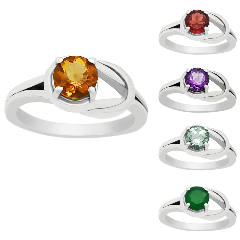 Handcrafted Natural Gemstone Twist Design 925 Sterling Silver Ring DGR1141 R-1215