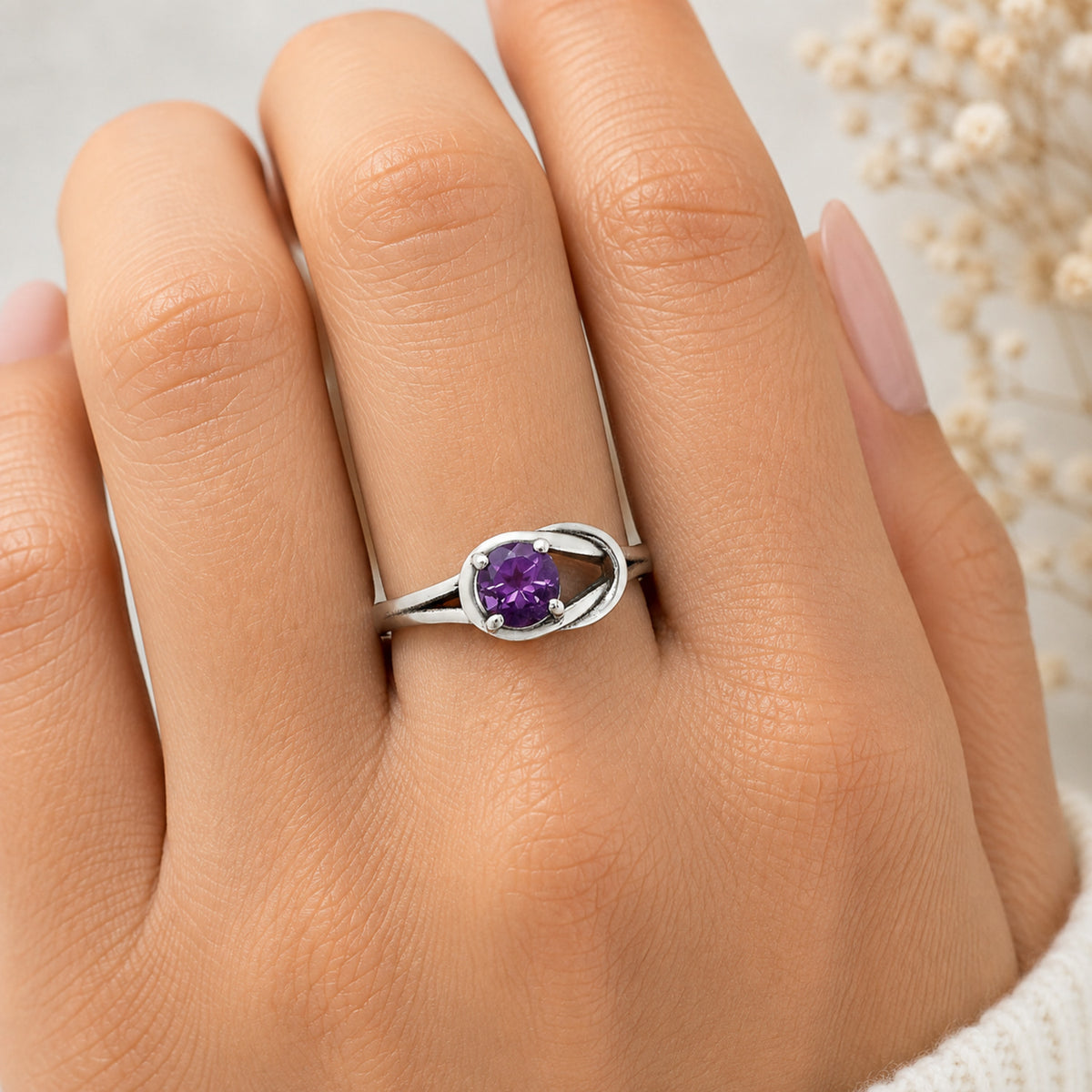 Handcrafted Natural Gemstone Twist Design 925 Sterling Silver Ring DGR1141 R-1215