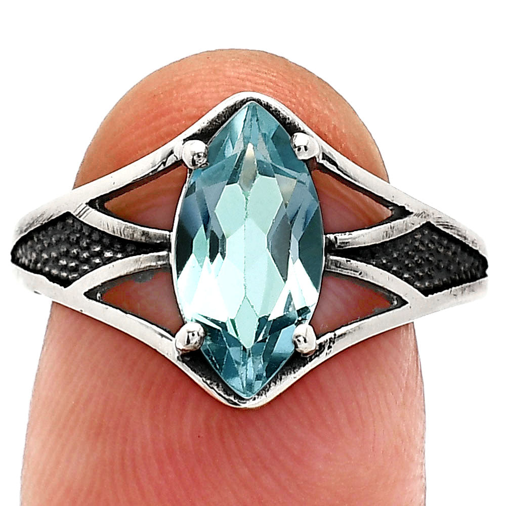 Marquise Cut Natural Colorful Gemstone Ring 925 Sterling Silver Handmade DGR1142 R-1727