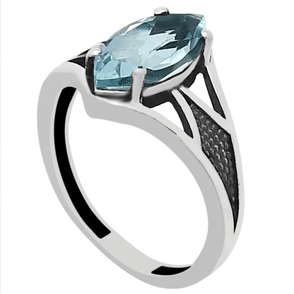Marquise Cut Natural Colorful Gemstone Ring 925 Sterling Silver Handmade DGR1142 R-1727