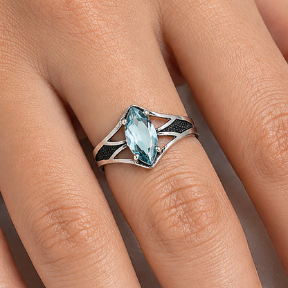 Marquise Cut Natural Colorful Gemstone Ring 925 Sterling Silver Handmade DGR1142 R-1727