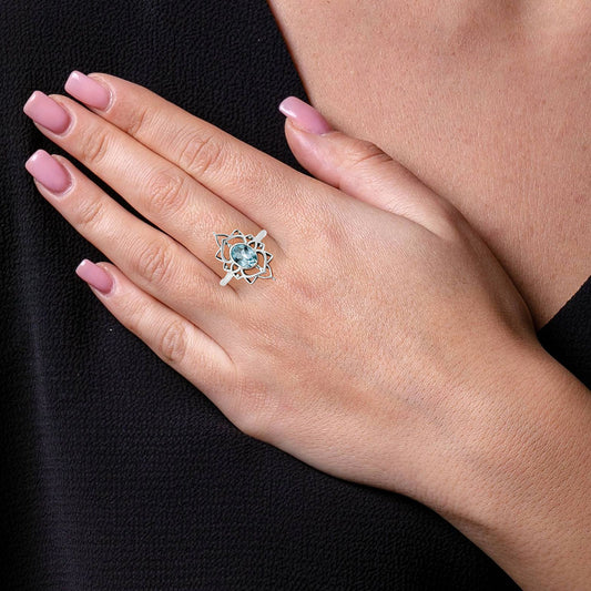 Handcrafted Design Natural Colorful Gemstone Ring 925 Silver Jewelry DGR1143 R-1744