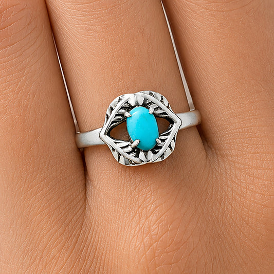 Oval Natural Gemstone Tribal Ring 925 Sterling Silver Handmade Jewelry DGR1144 R-1745