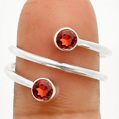 Adjustable Double Natural Gemstone Ring 925 Sterling Silver Handmade DGR1145 R-1185