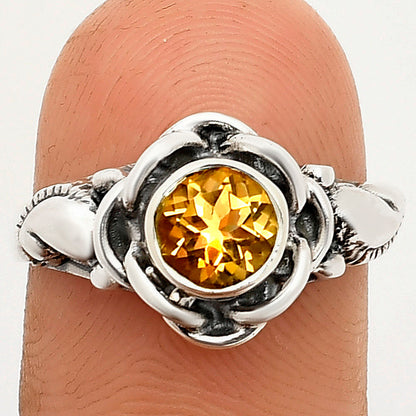 Boho Flower Design Natural Gemstone Ring Solid 925 Sterling Silver DGR1146 R-1395