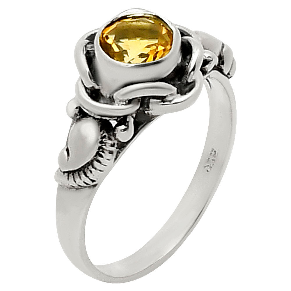 Boho Flower Design Natural Gemstone Ring Solid 925 Sterling Silver DGR1146 R-1395