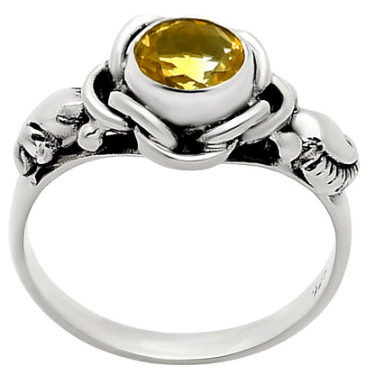 Boho Flower Design Natural Gemstone Ring Solid 925 Sterling Silver DGR1146 R-1395