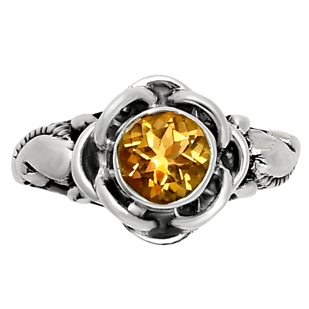 Boho Flower Design Natural Gemstone Ring Solid 925 Sterling Silver DGR1146 R-1395