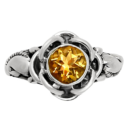 Boho Flower Design Natural Gemstone Ring Solid 925 Sterling Silver DGR1146 R-1395