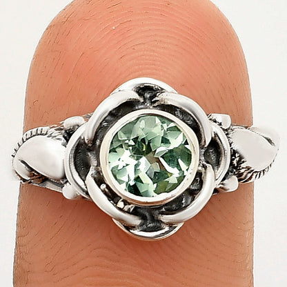 Boho Flower Design Natural Gemstone Ring Solid 925 Sterling Silver DGR1146 R-1395
