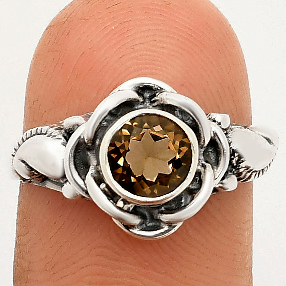 Boho Flower Design Natural Gemstone Ring Solid 925 Sterling Silver DGR1146 R-1395