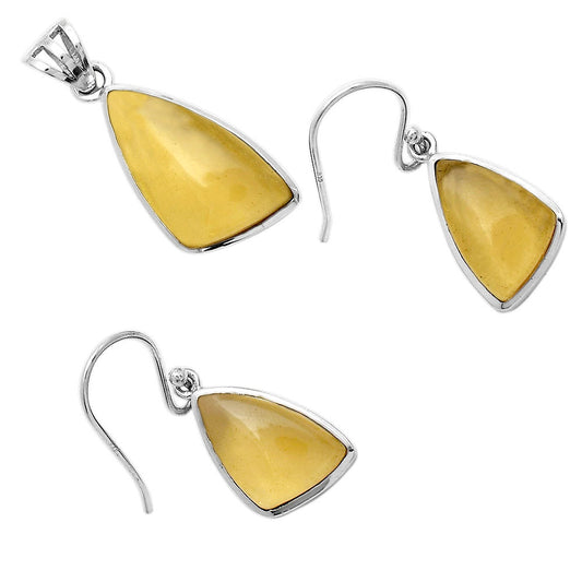 Whiskey Quartz Pendant Earrings Set T-1002 DGT01008