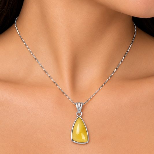 Whiskey Quartz Pendant Earrings Set T-1002 DGT01009