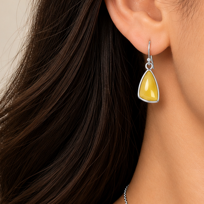 Whiskey Quartz Pendant Earrings Set T-1002 DGT01009