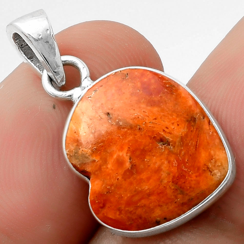 Heart Red Sponge Coral Pendant Earrings Set T-1004 DGT01048