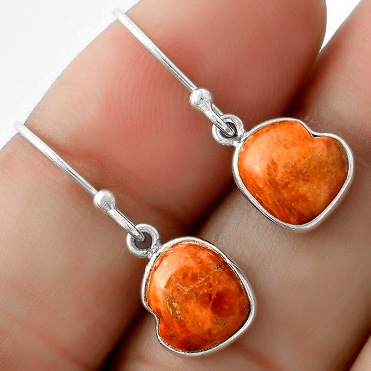 Heart Red Sponge Coral Pendant Earrings Set T-1004 DGT01048