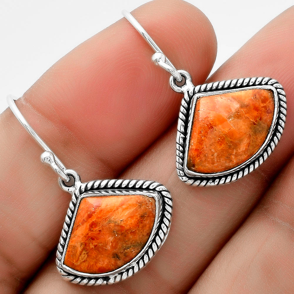 Red Sponge Coral Earrings T-1005 DGTE01001