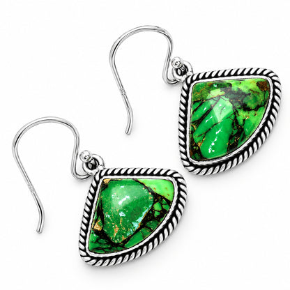 Green Matrix Turquoise Earrings T-1005 DGTE01002