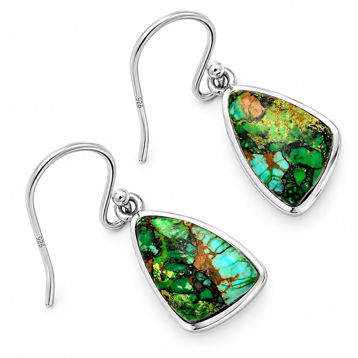 Green Matrix Turquoise Earrings T-1002 DGTE01011