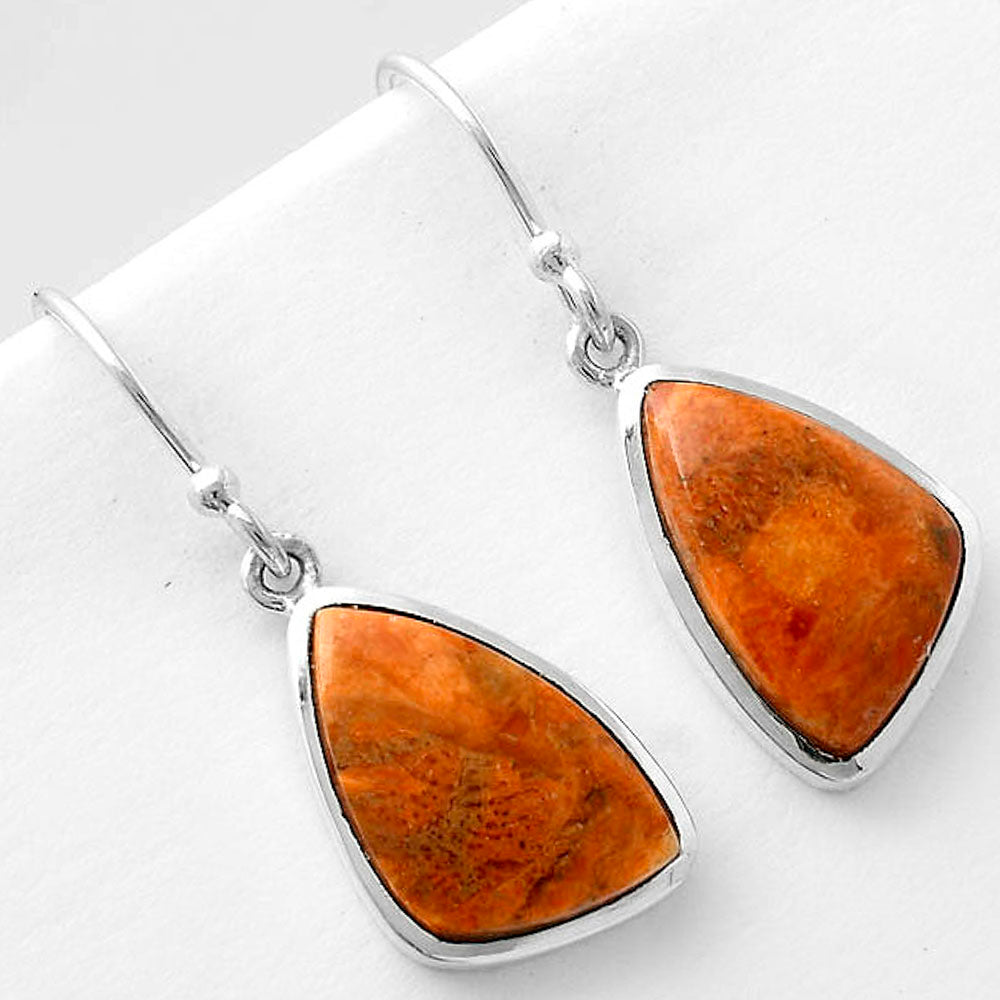 Red Sponge Coral Earrings T-1002 DGTE01030