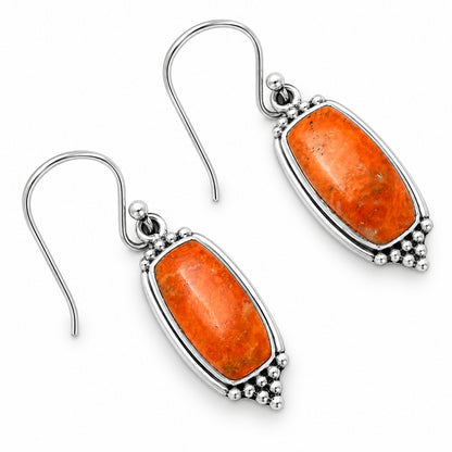 Red Sponge Coral Earrings T-1007 DGTE01041