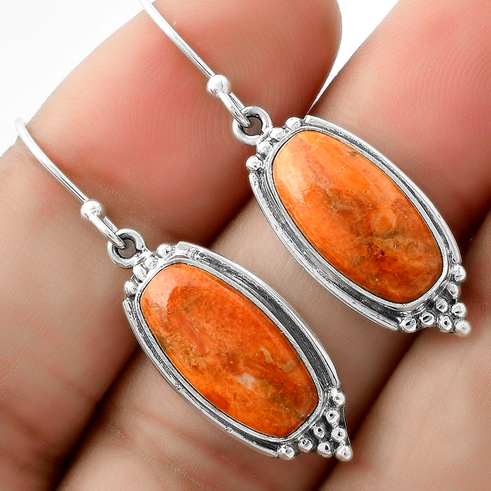 Red Sponge Coral Earrings T-1007 DGTE01041