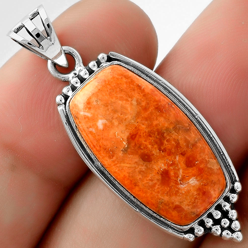 Red Sponge Coral Pendant T-1007 DGTP01041
