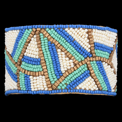 Colorful Bohemian Boho Seed Bead Loom Bracelet, Ethnic Large Cuff Bracelets For Women FBR1005