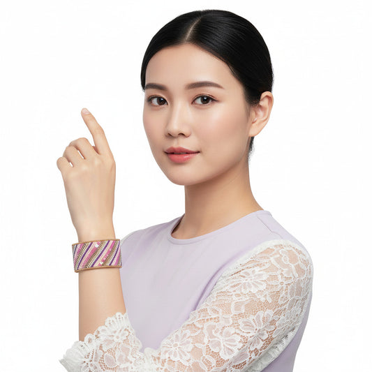 Colorful Bohemian Boho Seed Bead Loom Bracelet, Ethnic Large Cuff Bracelets For Women FBR1006