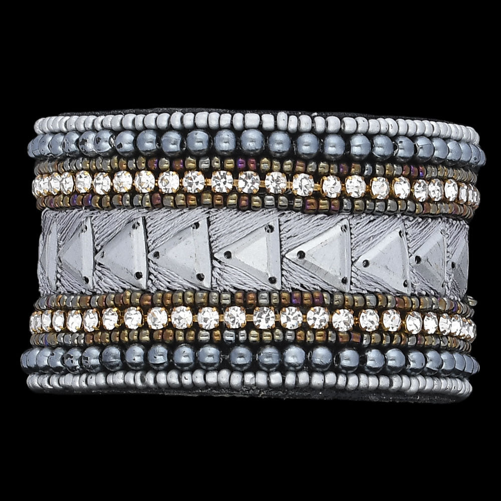 Colorful Bohemian Boho Seed Bead Loom Bracelet, Ethnic Large Cuff Bracelets For Women FBR1009