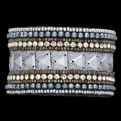 Colorful Bohemian Boho Seed Bead Loom Bracelet, Ethnic Large Cuff Bracelets For Women FBR1009