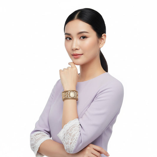 Colorful Bohemian Boho Seed Bead Loom Bracelet, Ethnic Large Cuff Bracelets For Women FBR1011