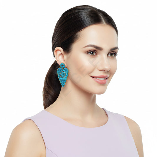 Wholesale Handmade Colorful Beaded Earrings,Hoop Dangle Earrings, Bohemia Boho Tassel Earrings FER1001