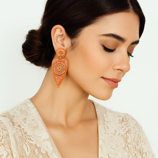 Colorful Beaded Earrings,Hoop Dangle Earrings, Bohemia Boho Tassel Earrings FER1002