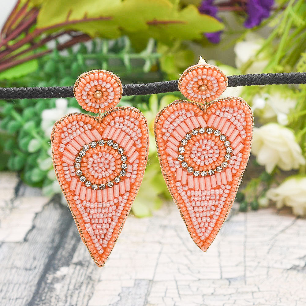 Colorful Beaded Earrings,Hoop Dangle Earrings, Bohemia Boho Tassel Earrings FER1002