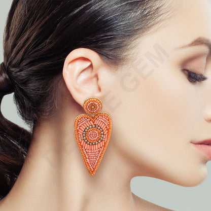 Colorful Beaded Earrings,Hoop Dangle Earrings, Bohemia Boho Tassel Earrings FER1002