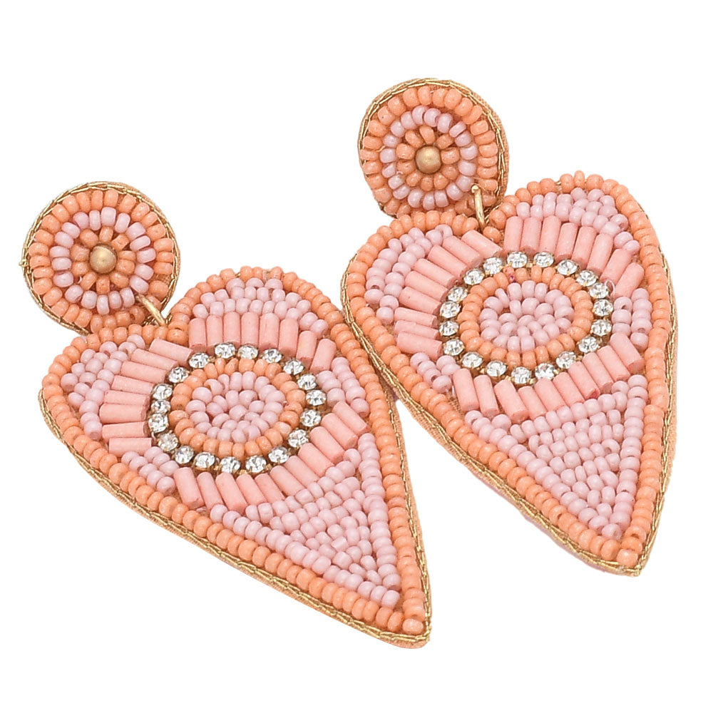 Colorful Beaded Earrings,Hoop Dangle Earrings, Bohemia Boho Tassel Earrings FER1002