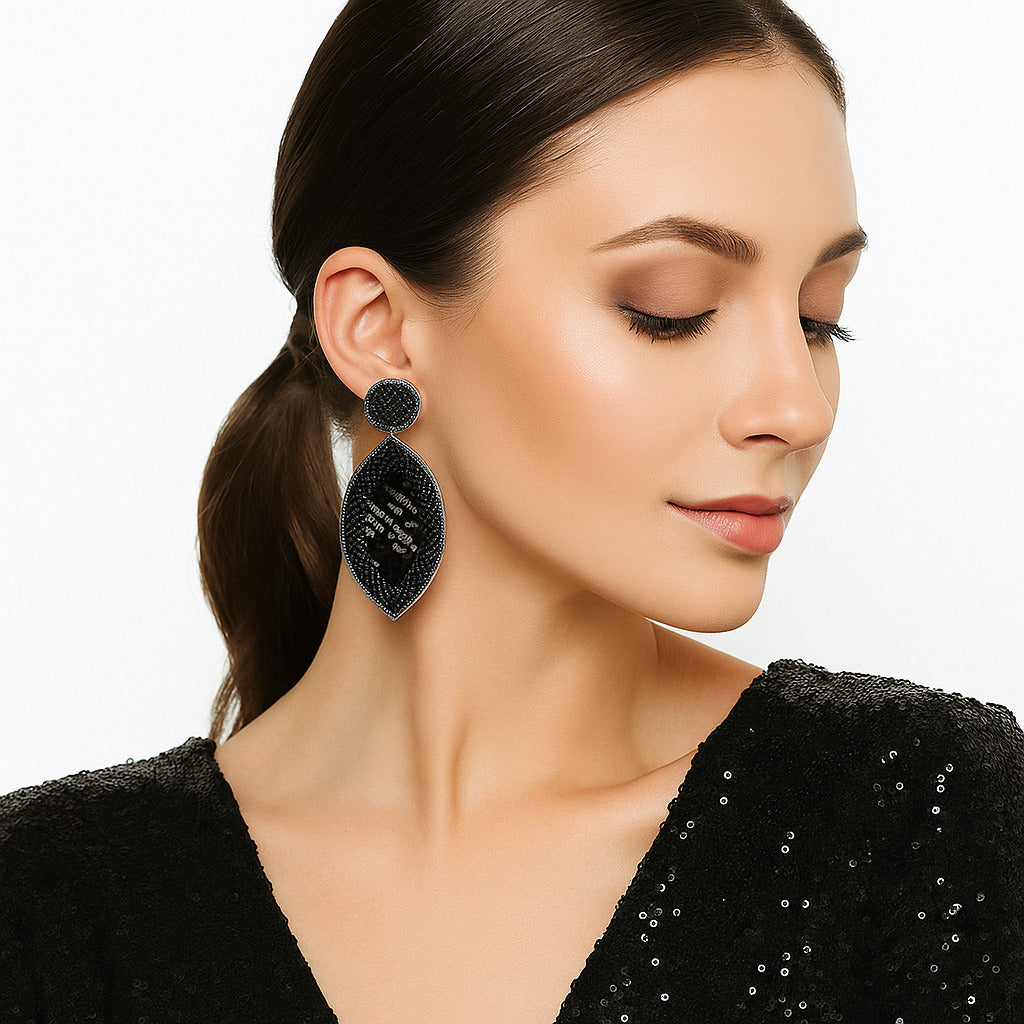 Colorful Beaded Earrings,Hoop Dangle Earrings, Bohemia Boho Tassel Earrings FER1004