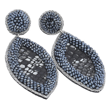 Colorful Beaded Earrings,Hoop Dangle Earrings, Bohemia Boho Tassel Earrings FER1004