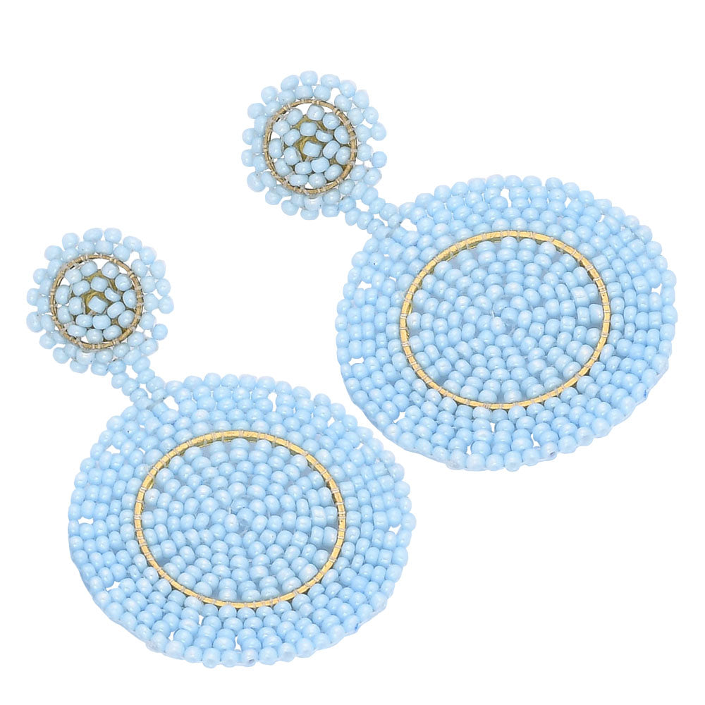 Colorful Beaded Earrings,Hoop Dangle Earrings, Bohemia Boho Tassel Earrings FER1005