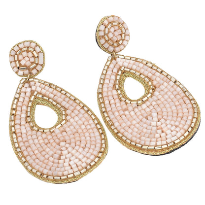 Colorful Beaded Earrings,Hoop Dangle Earrings, Bohemia Boho Tassel Earrings FER1006