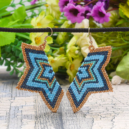 Colorful Beaded Earrings,Hook Dangle Earrings, Bohemia Boho Tassel Earrings FER1012