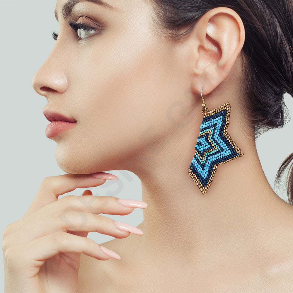 Colorful Beaded Earrings,Hook Dangle Earrings, Bohemia Boho Tassel Earrings FER1012